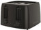 Hamilton Beach Toaster 4 Slice, Essential, 1300W, Plastic, 6 Browning Levels, Removable Crumb Tray, Wide Slots, Compact, Integrated Cord Storage, Black - HB4T5032B