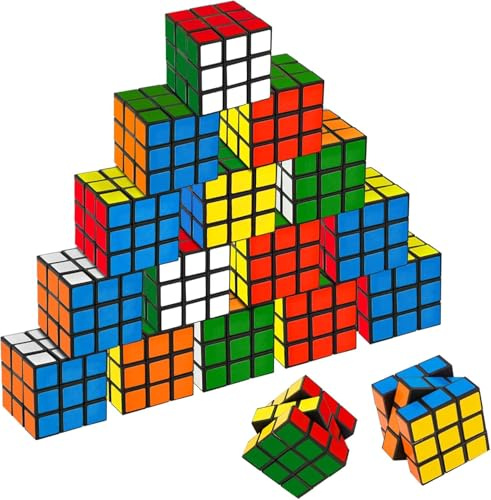 18 Pack Speed Cube 3x3 Set, Mini Magic Cube for Kids, Educational Toys for Kids, Idea for Party Bag Fillers and Teenager Gifts
