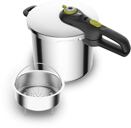 Tefal Secure Neo 8L, Schnellkochtopf aus Edelstahl, für 5-8 Personen, schnelle Ergebnisse, Qualität zum fairen Preis, P2534449