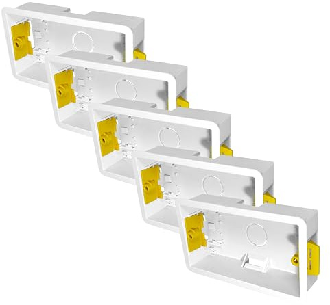 Evoges 2 Gang Dry Lining Back Box 35mm | Fast-Fit Electrical Wall Boxes for Plasterboard (5)