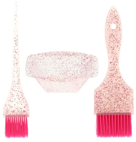 Kit de Tinte para Cabello Cuenco para Mezclar y Pincel Cerdas Suaves Color Rosa Accesorios Profesionales para Salón y Uso Personal Herramienta para Aplicar Color y Tratamientos