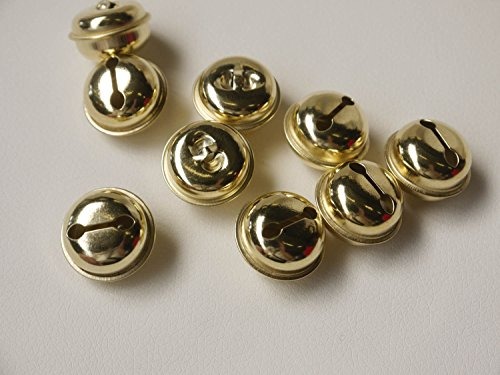 10x Glöckchen Glocke 32mm Schellen mit Öse (Gold)