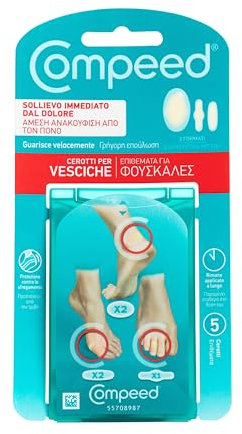 COMPEED Cerotti per vesciche, a lunga durata e guarigione veloce - Pack misto, 5 Cerotti