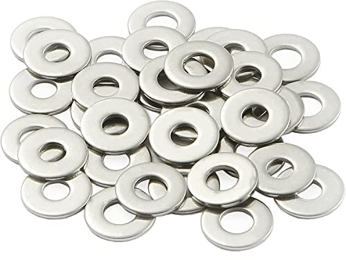 AMLOOPH M3 Washers, M3 x 9mm A2 Stainless Steel Flat Washers 50Pack | Metal Flat Washers Thickness 0.8mm, Large OD Plain Wide Metal Round Flat Spacer Repair Washer for Screws Bolts