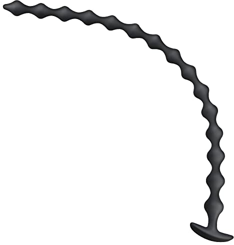 Silikon Anal Kette Analplug mit 15 Kugeln 58 cm Extra Lang Analkugeln Anal Sexspielzeug Anus Masturbator Anal beads Butt Plug für Frauen Männer Paare Super Biegsam Analdildo Analspreizer Schwarz