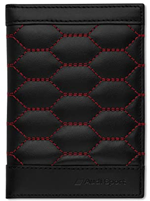 Audi 3152201500 Étui de Protection en Cuir pour Carte d'identité de Voiture Noir/Rouge Audi Sport Design