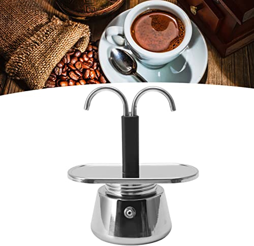 Moka Pot, Mini Cafetera Doble Cabezal 2 Tazas 100ml - Espresso de Acero Inoxidable, Italiana De Conducto DIY Para Casa Camping Cafe