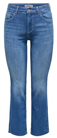 ONLY Onlann-Kenya MW CR AK Fla DNM Soo618noos Jean évasé, Denim Bleu médium, XS / 34L Femmes