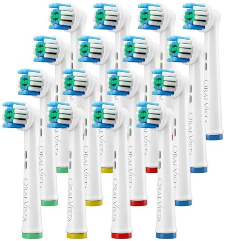 OralVista Brossette Oral-B Compatibles, 16-Pack Tête Brosse à Dent Oral B Compatibles - Haute Qualité, Nettoyage en Profondeur, Brossette de Rechange pour Gencives Sensibles