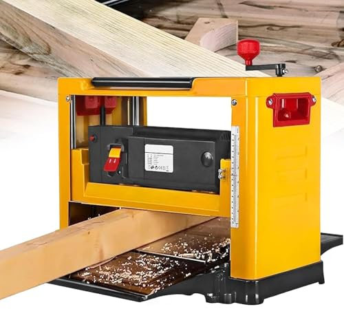 Raboteuse D'Établi 2000 W, 8000 Tr/Min Raboteuse Électrique De Bureau 13 Pouces Avec Moteur En Cuivre, 6-160 Mmh, 1-3 Mmt, Raboteuse Multifonctionnelle Pour Outils Coupe Du Bois