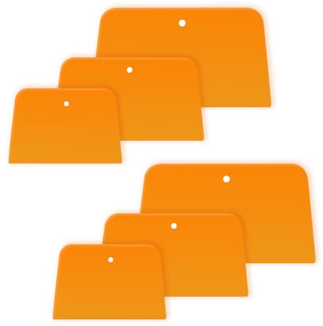 Osilly Car Body Filler Spreaders, 6PCS Plastic Reusable Squeegee Tools for Vehicle Fillers Putties Paint, Automotive Putty Scraper Accessories, Universal for SUV Sedan Truck