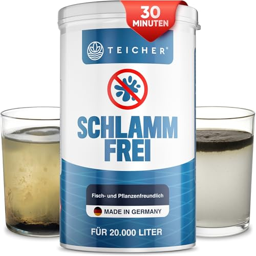 Teicher Teichschlamm Entferner Schlammfrei - Natürliche Teichreinigung mit Sauerstoff | Teichschlammentferner Teich | WOW-Effekt in 30 Min | Made in Germany