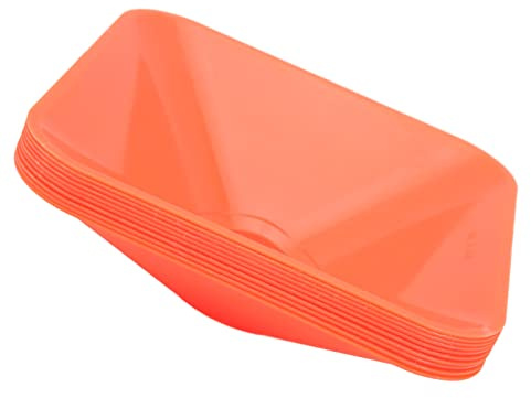 Cryfokt 10 ST Träningskoner Fyrkantig Ljusfärgsmarkör för Sportfotboll, Kompakta Stapelbara Koner för Domstolens Sidlinjeparkering, Premium PE-material (Orange)