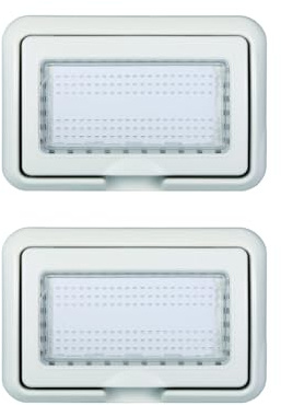 gloca Set 2 Placche IP55 Compatibili Living (Grigio, 4 Posti)