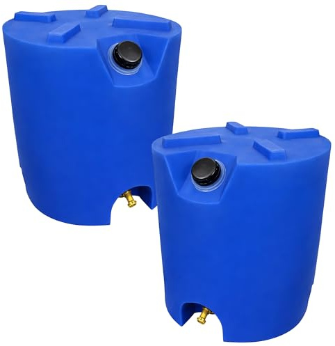 Legacy Food Storage Stackable Emergency Water Storage Container, Long Term 30 Gallon Water Tank with Water Treatment Drops, for Camping, Prepping, Survival, 21.25”H, 19.5”W, 24.5”D 2 Tanks