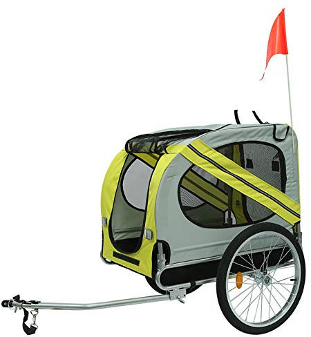 TureFans Remorque de Vélo pour Chien, Tissu Oxford imperméable, Charge maximale 40 kg, Pliable, 73 * 90 * 137 cm (QP225385_04)