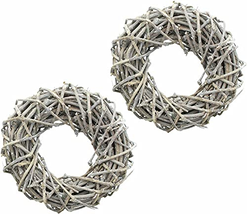 Dekoleidenschaft Kranz „Nostalgie“, 2er Set, aus Rebenzweigen, geflochten, Wand, Tisch & Türdeko, Naturkranz, Wandkranz, Tischkranz, Türkranz