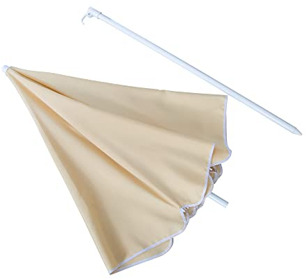 roba Sonnenschirm-Set, Sonnenschirm mit Metallgestell in beige, Befestigungsleiste grau lasiert