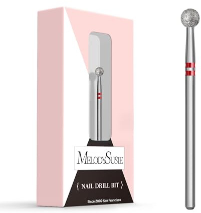 MelodySusie Ball Shape Cuticle Clean Nail Drill Bit 3/32'', Professional Safety Carbide Diamond Nail Bit Nail Cleaner for Cuticle Dead Skin Nail Prepare, Two Way Rotate, Manicure Nail Salon Supplies