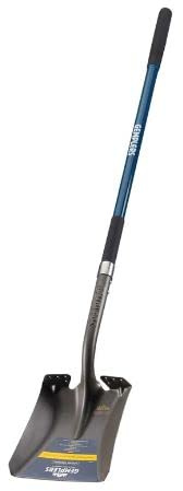 Gemplers - Pala de punta cuadrada con enchufe extendido (mango de fibra de vidrio, mide 58 pulgadas de largo en total)