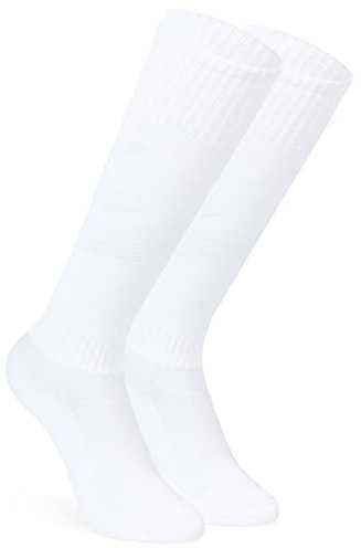 CityComfort Fußball Socken Kinder, Lange Sportsocken Fußball Stutzen Football Socks für Jungen - Fussball Geschenke für Jungs (Weiß, 37-42)