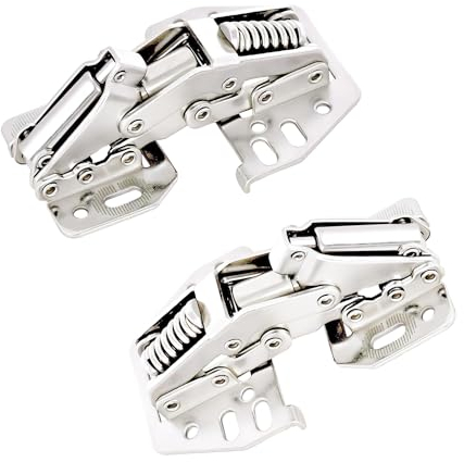 Qrity 2 PCS Lid Support Hinges, 90° Lid Stay Lift Up Buffer Hinge, Heavy Duty Flap Hinges, for Door Thickness 8~20mm