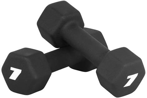 CAP Barbell 7 LB Neoprene Dumbbell Hand Weights - Pair | Black