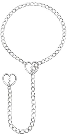 Milakoo Länkhalsband för kvinnor, choker-halsband med hjärthänge, berlocker, gotiska punksmycken, A1--80cm, Zink, Ingen ädelsten
