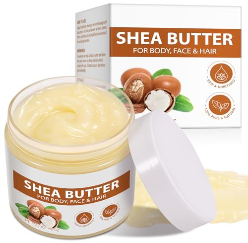 APUUFYQC Shea Butter Raw Organic, Natural Raw Unrefined Shea Butter Hand Cream, Moisturizing and Locking Water, Keeps Skin Healthy and Vibrant, 7.8 OZ