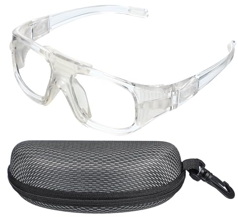 PATIKIL Adjustable Professional Sports Goggles, Unisex Safety Glasses Outdoor Sports Protective Eyewear for Basketball Racquetball Pickleball Football, Transparent