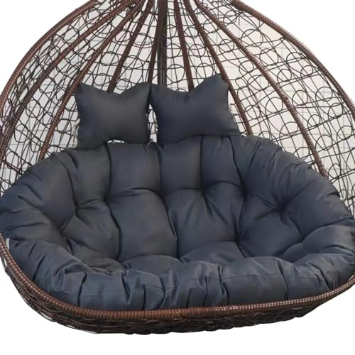 LSyySy Coussin d'extérieur 2 places pour balancelle - Coussin de chaise à œufs à suspendre pour 2 personnes - Coussin de chaise à double panier suspendu - Coussin de rechange pour chaise hamac