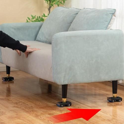 FUANA Ensemble d'outils de déménagement de meubles en acier robuste avec capacité de 350 kg, roues en acier au carbone et en caoutchouc pour réfrigérateur, machine à laver, serrure de porte de chariot