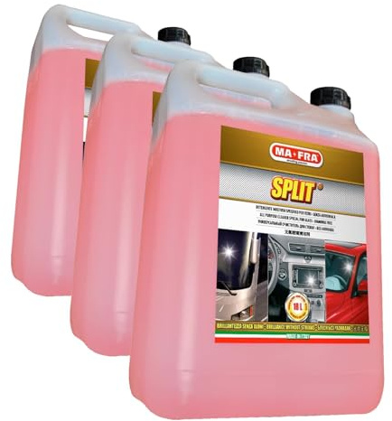 MAFRA, Split, Detergente Multiuso Specifico Per Vetri, Cristalli, Schermi LCD, Non Lascia Aloni, Senza Ammoniaca, Ideale per la Pulizia di Ambienti, Tanica da 4500 ml (Confezione da 3)