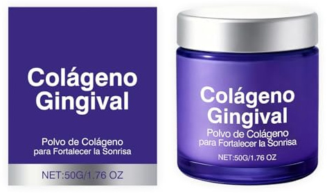 Polvo de colágeno para dientes, 50 g, polvo para el cuidado bucal con colágeno e hidroxiapatita, polvo dental protector de encías y esmalte dental para uso diario (1)