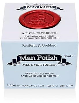 Man Polish Men's Moisturiser - Premium Sensitive Natural Anti Ageing Men's Moisturiser for Face 50ml