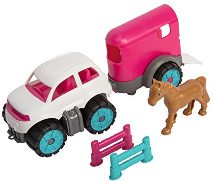 BIG Spielwarenfabrik 800055793 - BIG-Power Worker Mini Ponytransporter-Set Kinderspielzeug für Kinder ab 2 Jahren