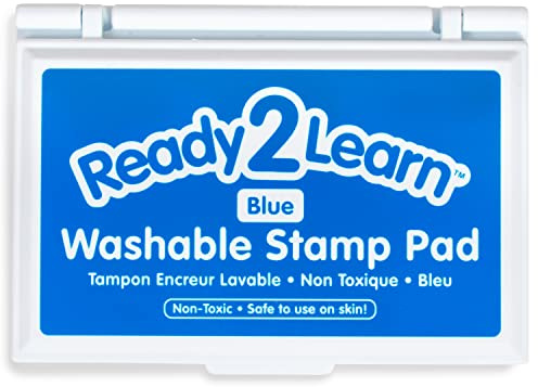 READY 2 LEARN Washable Stamp Pad | Blue | Non-Toxic | Fade Resistant | Decorate Scrapbooks, Posters and Cards