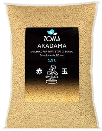 ZOMA Akadama für professionelle Bonsai Körner 2-5 mm, Japanischer Ton für Bonsai und Sukkulenten harte Sorten, Vulkan-Substrat, Drainage und Anti-Rückstauung - 1,5 L