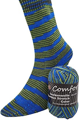 Sockenwolle Stretch – Sommersockenwolle -viele Farben zur Auswahl -Sockengarn auch für Wollallergiker- Tierhaarfreies Strumpfgarn-100gr Knaul 430m Lauflänge- Ökotexzertifiziert (5)