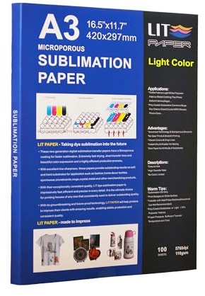 LIT Sublimation Paper A3 420x297mm 100sheets 110gsm for Heat Transfer DIY