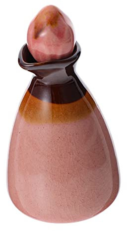 FUNOMOCYA Essential Oil Bottle 80ml Pink Ceramic Aromatherapy Perfume Container for Women Spa Use Refillable High Foot Duckbill Design