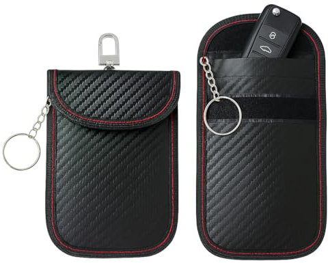 Mewtush 2 PCS Custodia Rfid per Chiavi Auto, Portachiavi Schermatura Del Segnale Anti-Rfid, Antifurto Auto per Chiavi Senza Chiave,Protège Du Vol, Pour Clés Et Cartes De Crédit