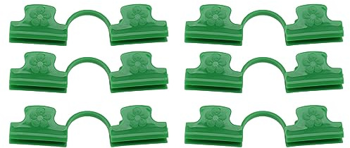 Set di Morsetti per Serra, Fissaggio Fisso in PE 50 Pezzi Clip per Pellicola Vegetale 2 Teste per Orticoltura (16 mm)