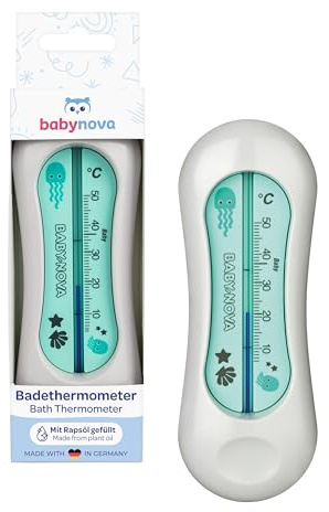 babynova Thermomètre de bain pour bébé – Thermomètre d’eau sûr pour le bain de bébé – Thermomètre de température de bain pour nouveau-nés – Sans BPA - Gris