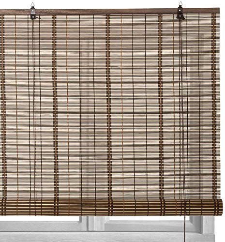 LOLAhome - Persiana Estor Enrollable de bambú Natural de Estilo rústico para Dar Sombra, protección Solar o escurecer Puertas o Ventanas (marrón, 160X180 CM)