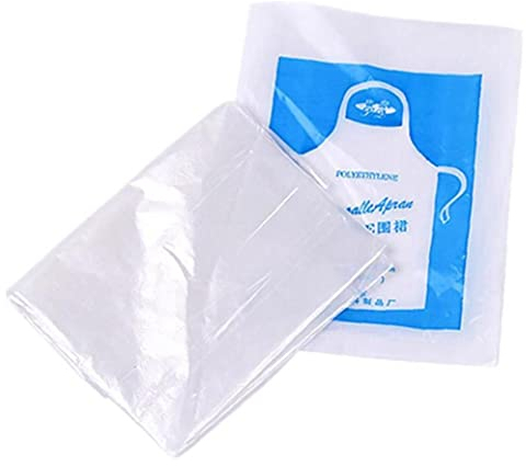Stakee 25pcs Einwegschürzen Plastik Plastik Transparent Sanitärreinigungsschürze Für Frauen Männer Küche Haushalt Täglich Gebrauch (Erwachsener General)