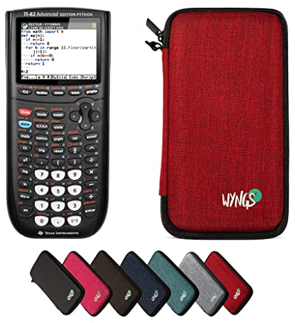 Texas Instruments CALCUSO TI 82 Advanced Python Edition + WYNGS Schutzhülle Rot + Erweiterte Garantie