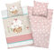 Aminata kids Bettwäsche 135x200 Baumwolle Kinder Mädchen REH-Kitz Waldtiere Tier-Motiv zart-rosa Rose YKK Reißverschluss