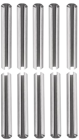 DTGN 3mmx20mm(DXL) Slotted Spring Pin - 20Pack - Good for Home Machine Fastener - 304 Stainless Steel Spring Dowel Tension Roll Pin - Silver