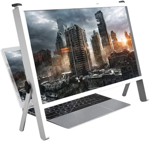 VLAGHPLE Laptop Screen Magnifier,Foldable Stand, Laptop Screen Magnifier For Visually Impaired People,Suitable For Mobile Phones And Laptops,White